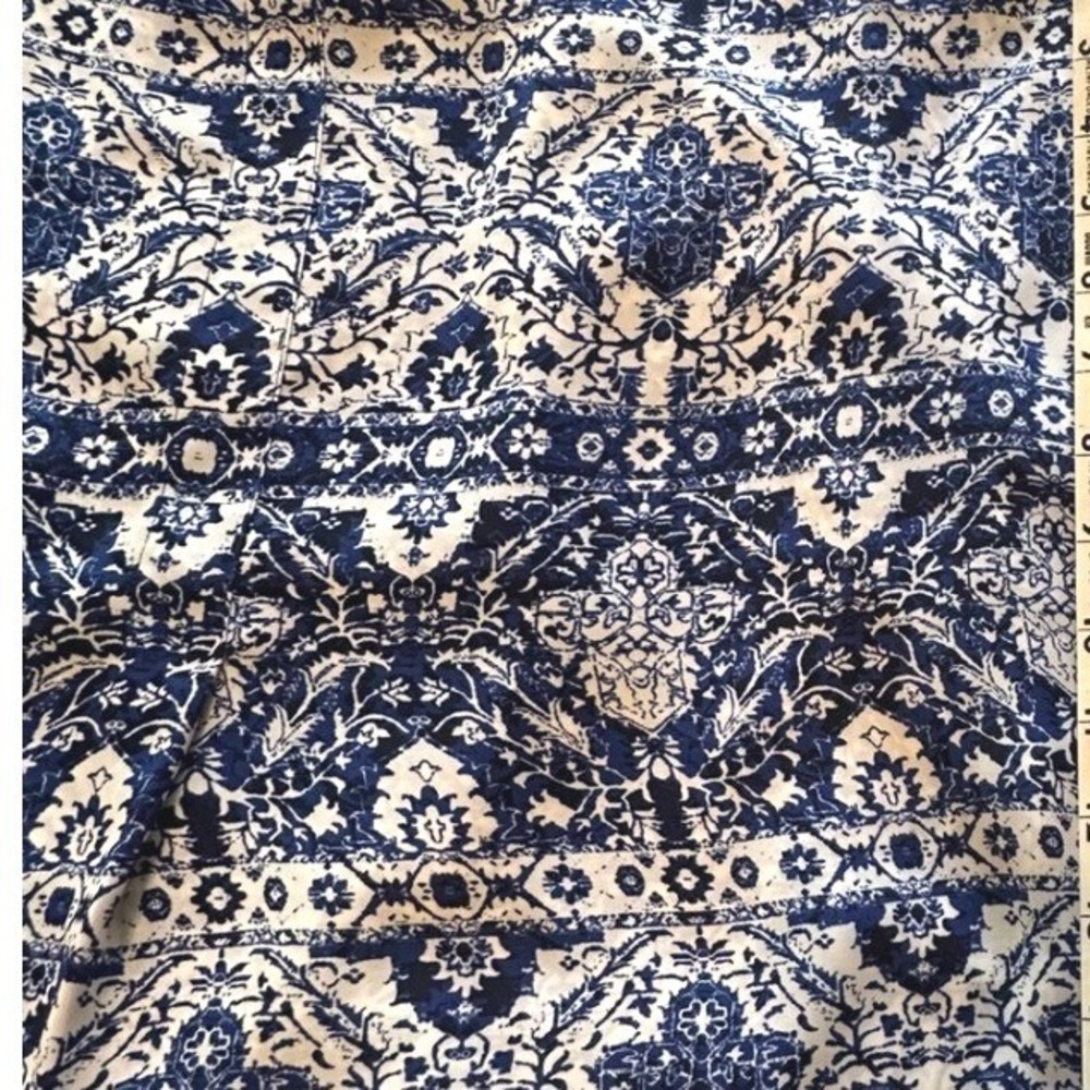 Laundry by Shelli Segal Blouse Women Blue Damask Sleeveless Boho Coastal Chic XL - Picture 7 of 7